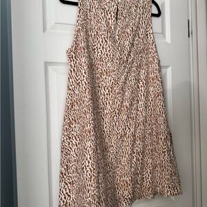 Old Navy Brown and White Animal Print Dress